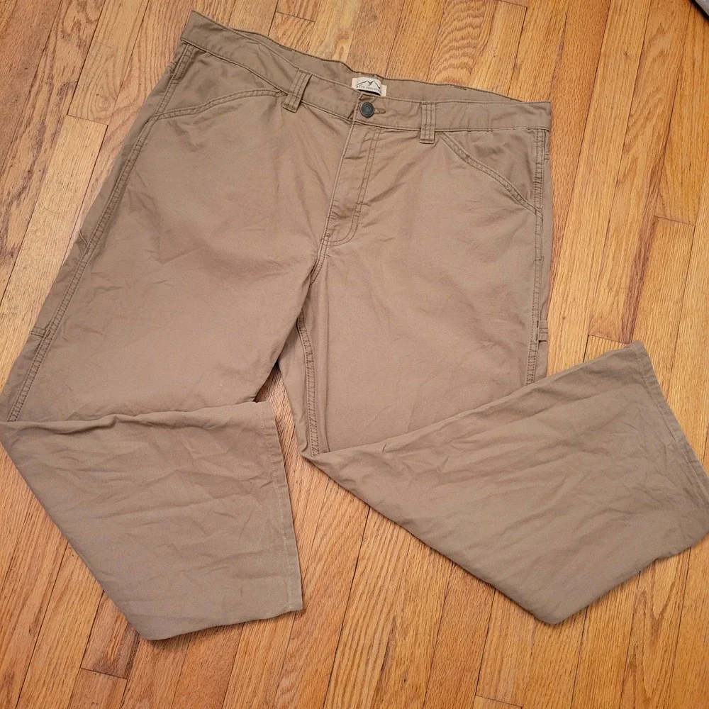 Blue Mountain 40x30 Carpenter Pants Tan Canvas‎ Utility Workwear Rugged